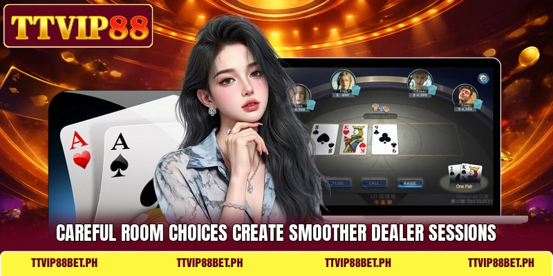 Careful room choices create smoother dealer sessions Careful room choices create smoother dealer sessions
