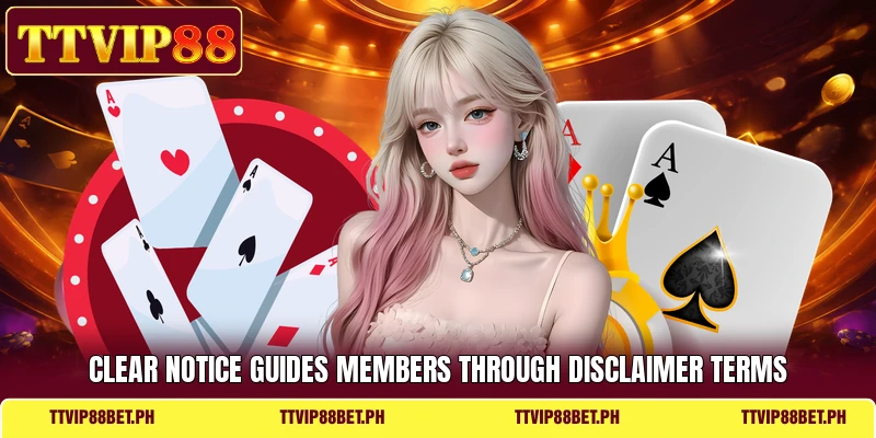 Clear notice guides members through disclaimer terms