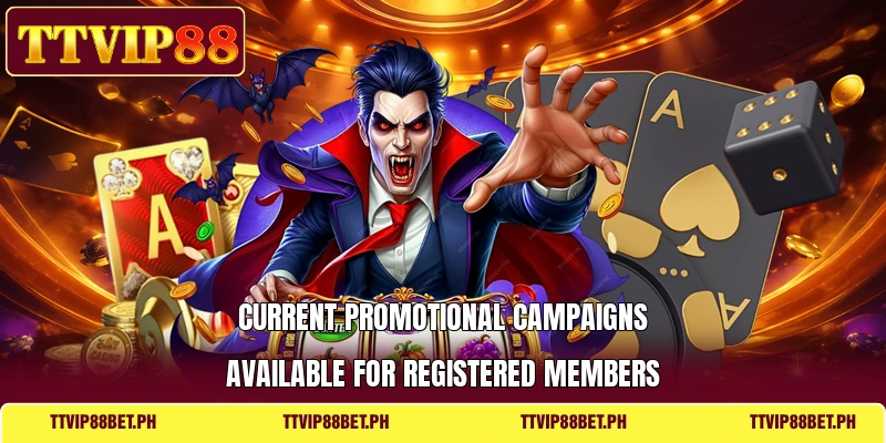 Current promotional campaigns available for registered members