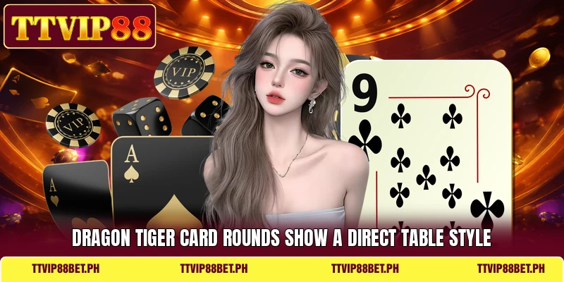 Dragon Tiger card rounds show a direct table style Dragon Tiger card rounds show a direct table style