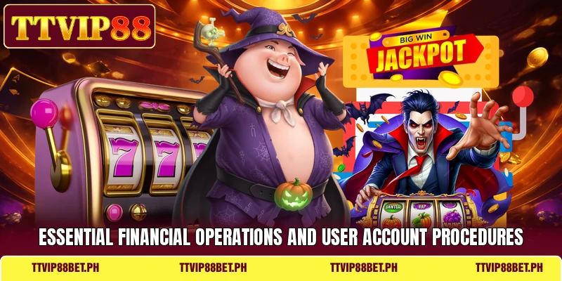 Essential financial operations and user account procedures