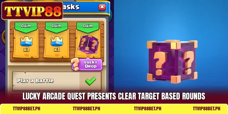 Lucky Arcade Quest presents clear target based rounds Lucky Arcade Quest presents clear target based rounds