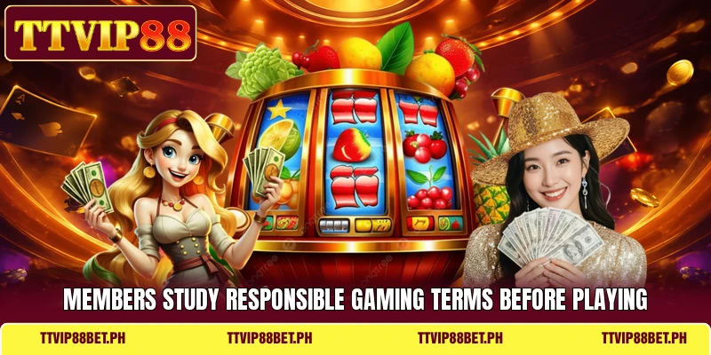 Members study responsible gaming terms before playing