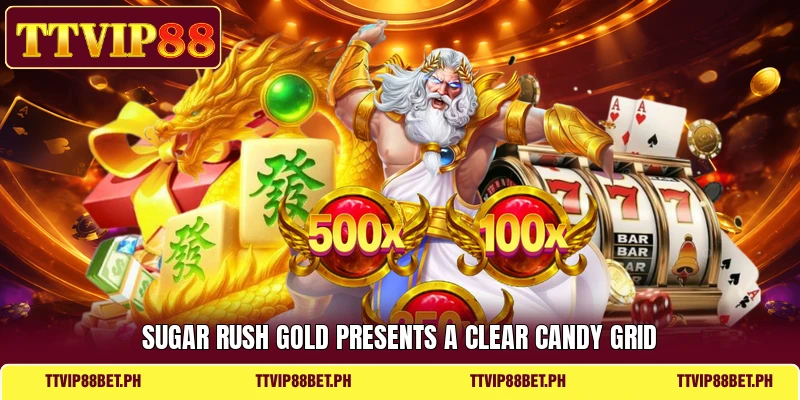 Sugar Rush Gold presents a clear candy grid Sugar Rush Gold presents a clear candy grid